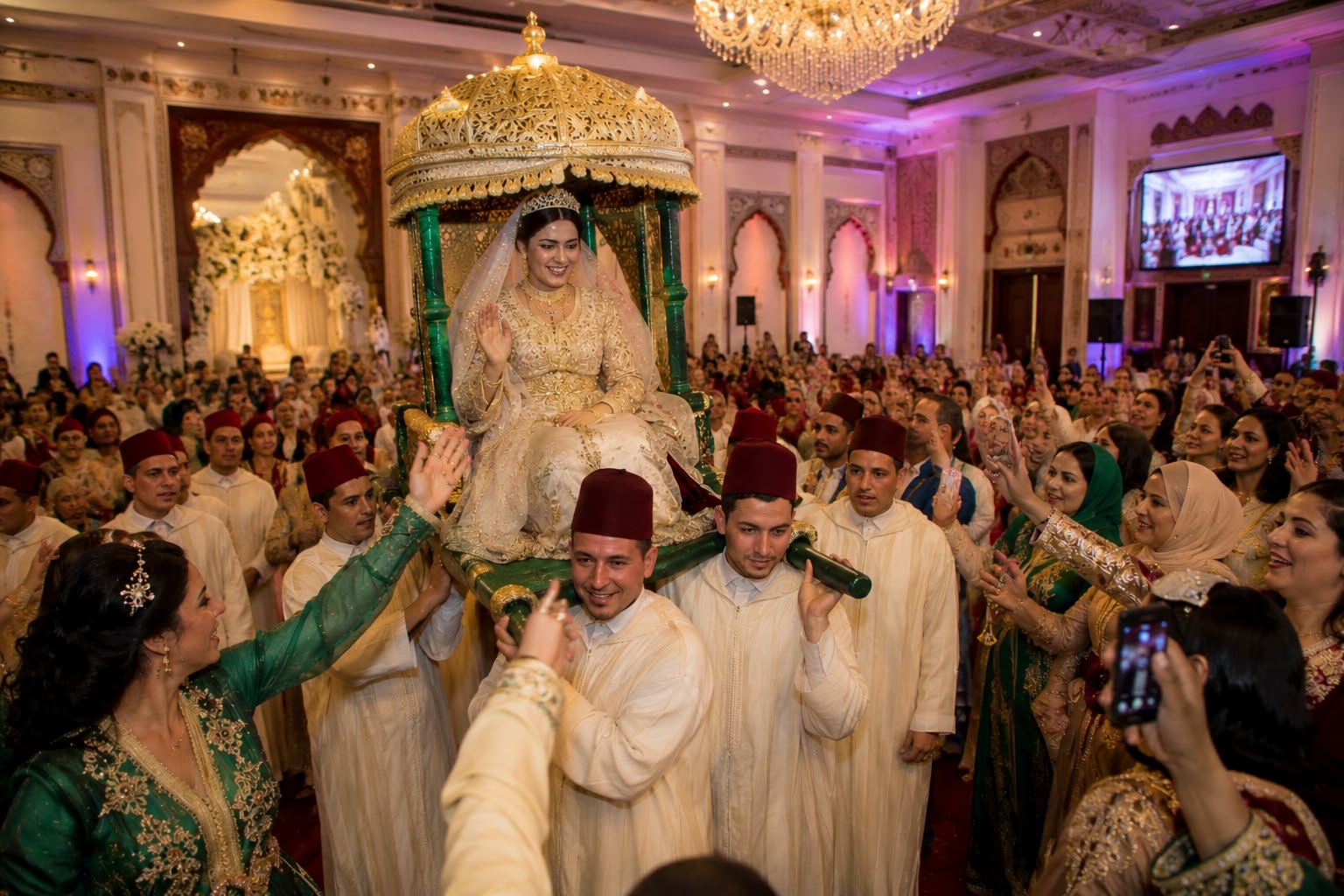 Mariage marocain avec amariya traditionnelle